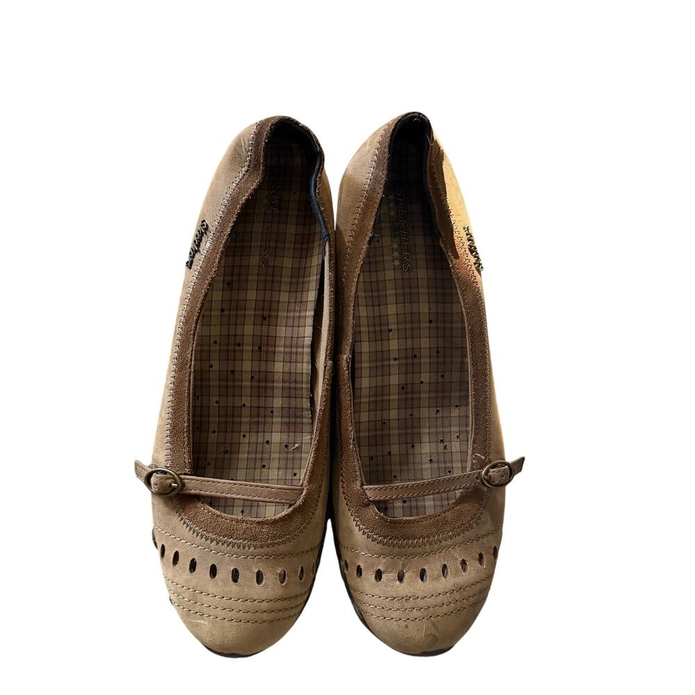 Y2k Skechers Brown Suede Mary Jane Sneaker Flats Size 10